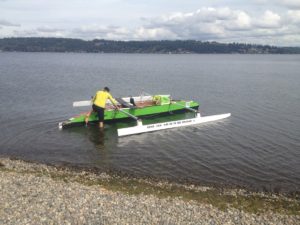 Rouleur back in Lake Washington with new beams.